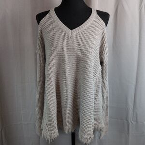 Umgee Gray Off-the-Shoulder Sweater Cozy Knit